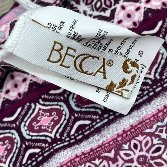 NEW - BECCA Reversible Peacock Hipster Bikini Bottom Pink Purple - Sz 3X (22-24) - Picture 3 of 10